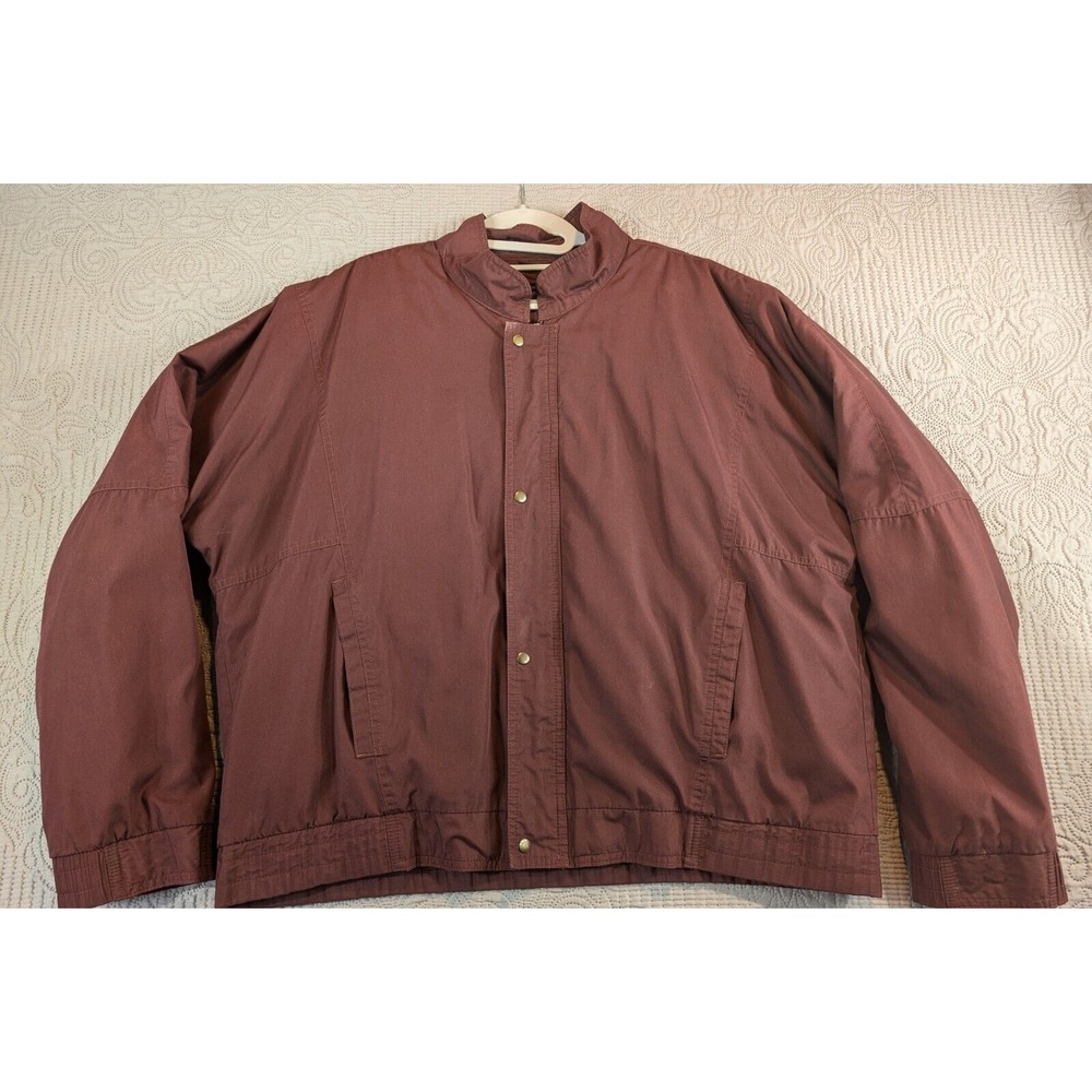 London Towne Jacket Men's 46R Red 100% Nylon Long Sleeves Outdoor Causal Logo